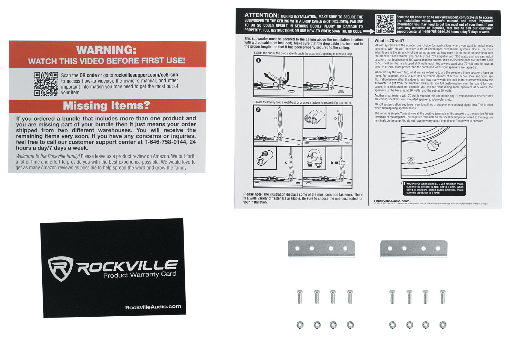 RCS350-6 6-Zone Amplifier + CC525T White 8-Pack + CC8-SUB Bundle