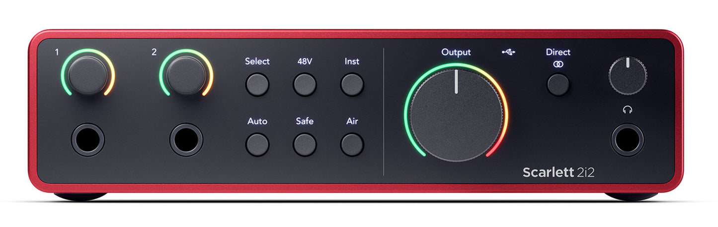Focusrite Scarlett 2i2 4th Gen USB Recording Audio Interface+(2) Microphones