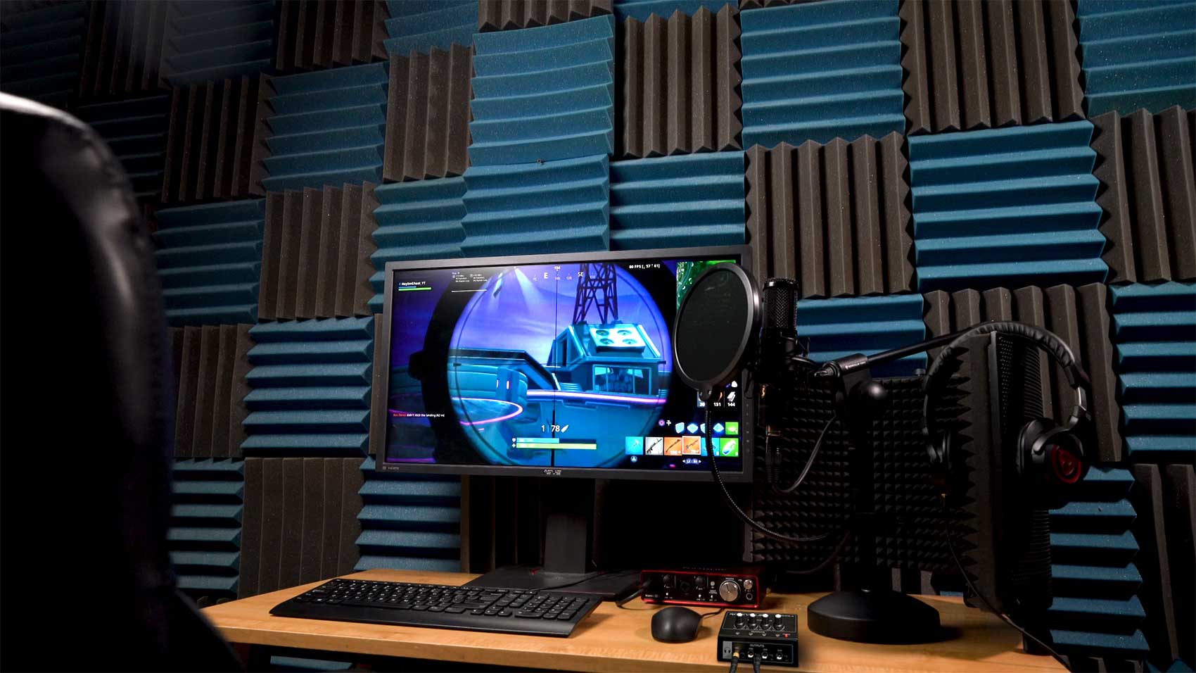 2-Person Podcast Podcasting Recording Kit w/Scarlett 2i2 4 Gen Interface+Stands