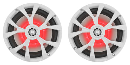 RKL80MW White 8" Marine Speakers 2-Pack + RGHR2 Receiver Bundle