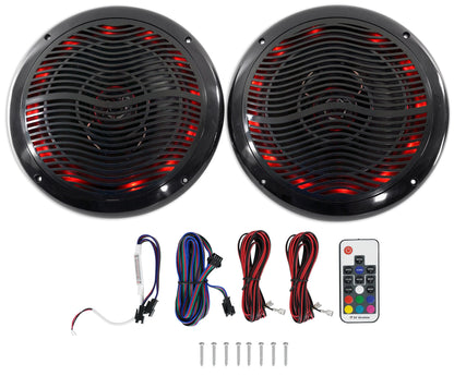 Marine Receiver + Overhead Console + 6.5" LED Speakers Bundle
