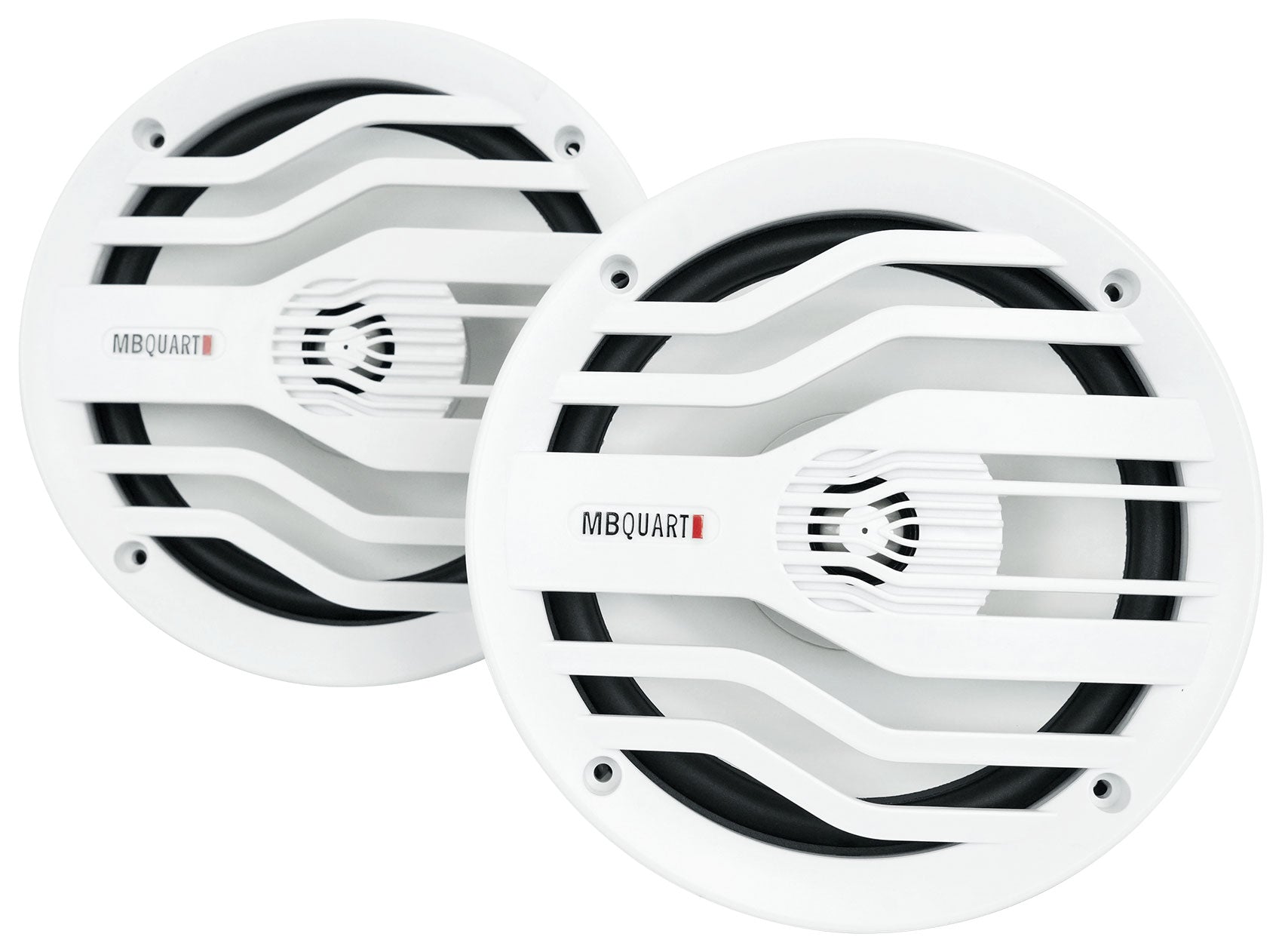 MB Quart NK2-116W White 2-Pack + Marine Gauge Receiver Bundle