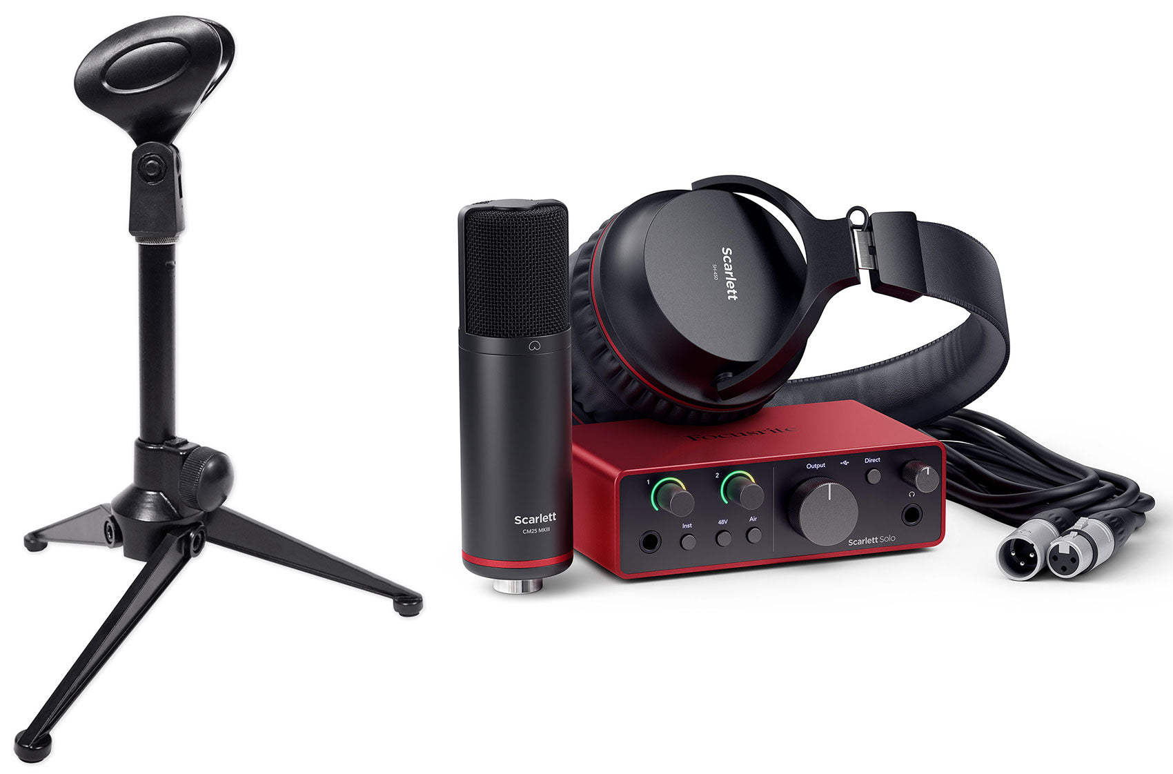 Focusrite Scarlett Solo Studio 4th Gen Recording Interface+Mic+Stand+Pop Filter