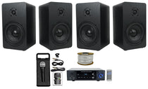 BLUAMP 150 + RockShelf 58B 5.25" Speakers 4-Pack + Wired Mic Bundle