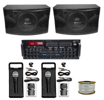KPS12 12" Karaoke Speakers 2-Pack + MM3000 Amplifier Bundle