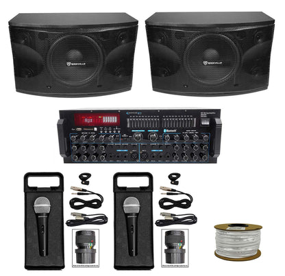 KPS12 12" Karaoke Speakers 2-Pack + MM3000 Amplifier Bundle