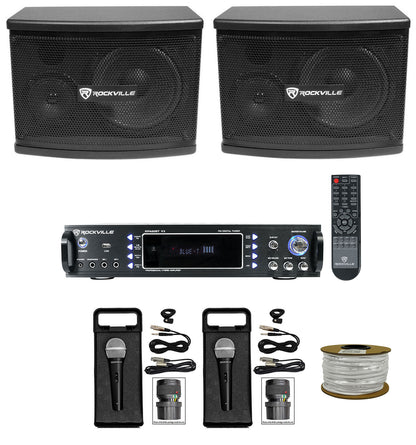 KPS65 6.5" Karaoke Speakers 2-Pack + Bluetooth Amplifier Bundle