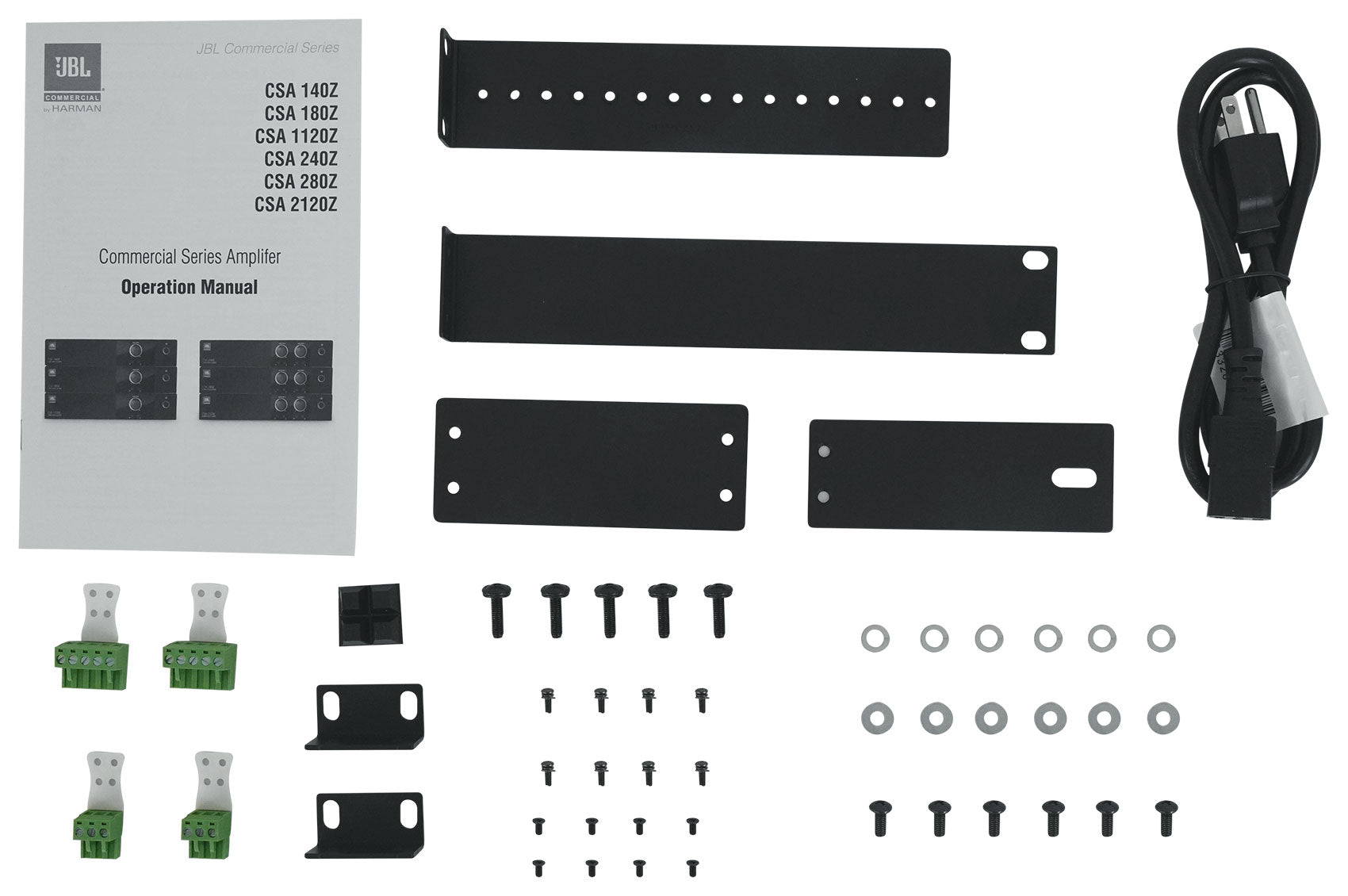 JBL CSA 280Z Commercial Amplifier Amp+(8) Black 4" 70V Hanging Pendant Speakers