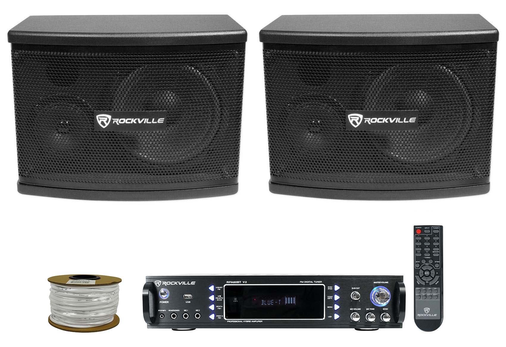 KPS65 6.5" Karaoke Speakers 2-Pack + Bluetooth Amplifier Bundle