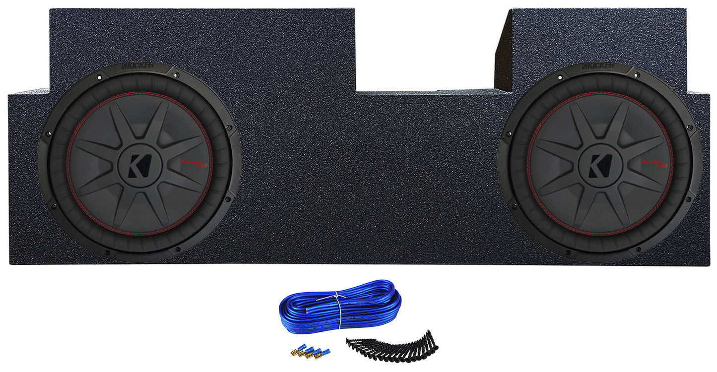 Dual 12" Kicker Subwoofers+Sub Box Enclosure Fits 2019- 2023 Jeep Gladiator