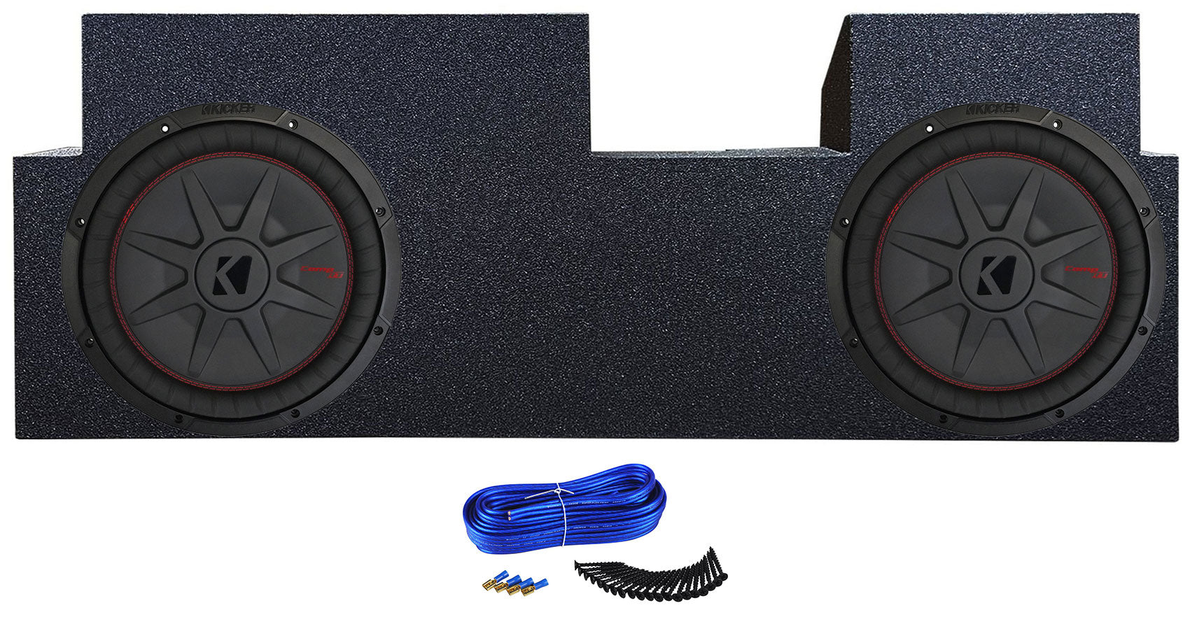 Dual 12" Kicker Subwoofers+Sub Box Enclosure Fits 2019- 2023 Jeep Gladiator