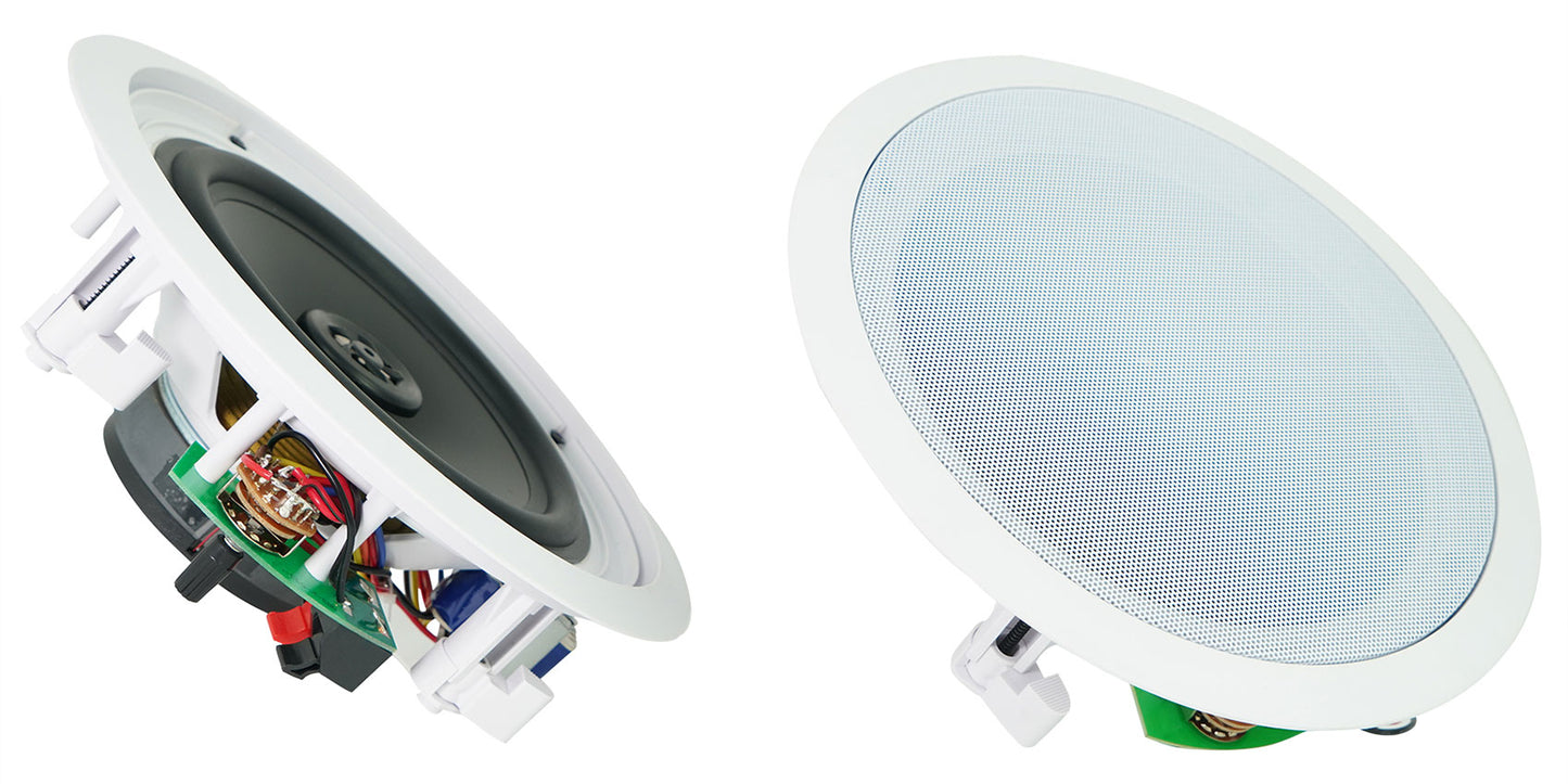 CC80T White 12-Pack + RCS180-6 Amp + Wiim Mini Bundle