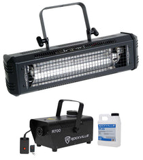 American DJ Mega Flash DMX 800W DMX Strobe Light w/ Sound Sensor + Fog Machine