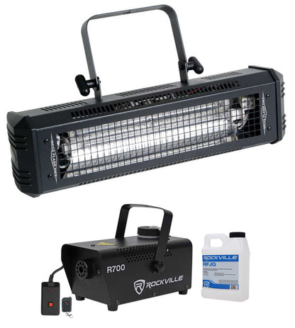 American DJ Mega Flash DMX 800W DMX Strobe Light w/ Sound Sensor + Fog Machine