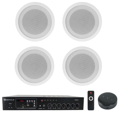 CCL5T White 4-Pack + RCS80-1 Amplifier Bundle