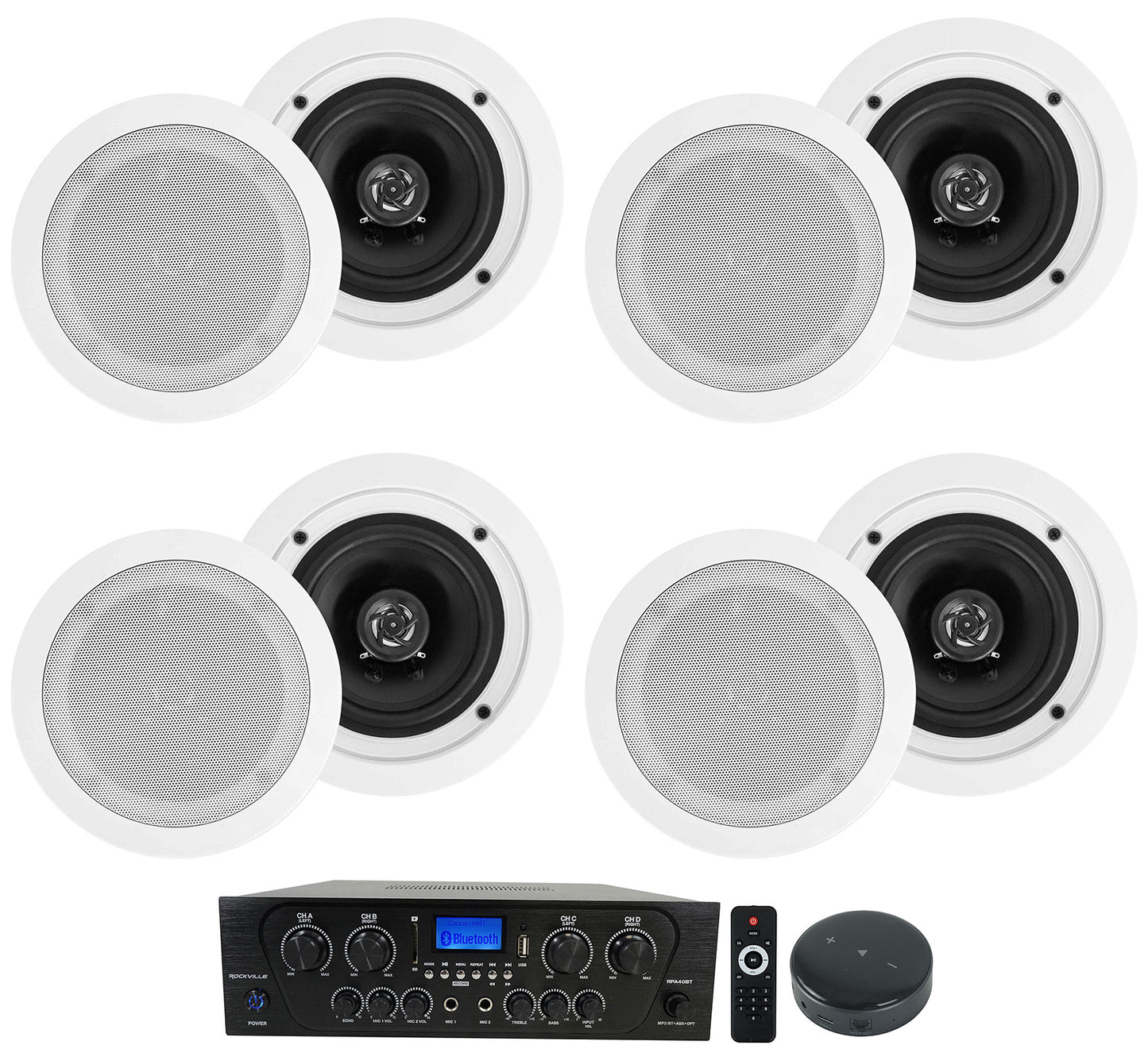 RPA40BT 8-Pack + WiiM Mini Wi‑Fi Receiver Bundle