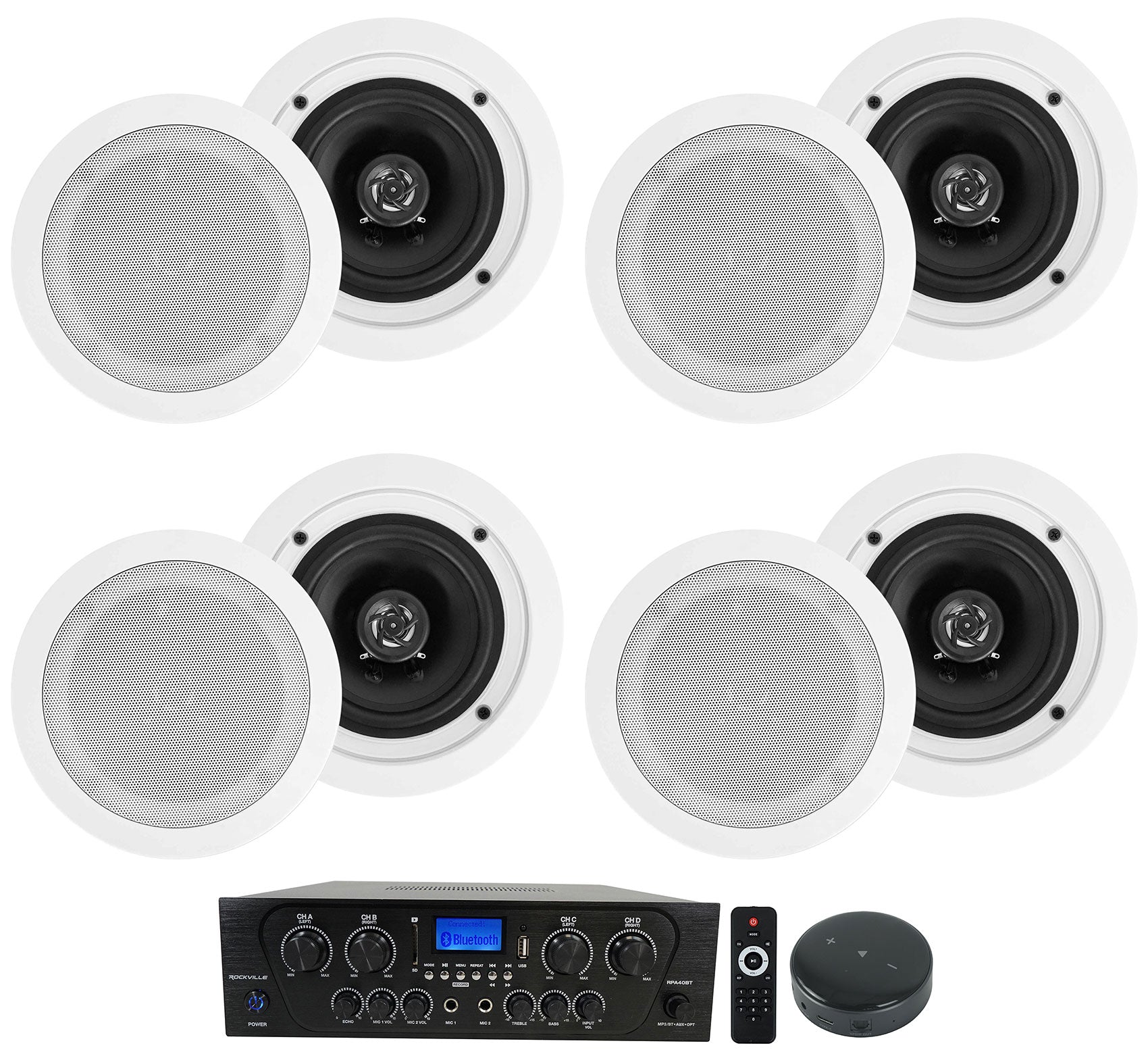 RPA40BT 8-Pack + WiiM Mini Wi‑Fi Receiver Bundle