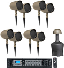 (8) JBL GSF6-TN 6.5" Landscape Ground Stake 70v Commercial Speakers+12" Sub+Amp