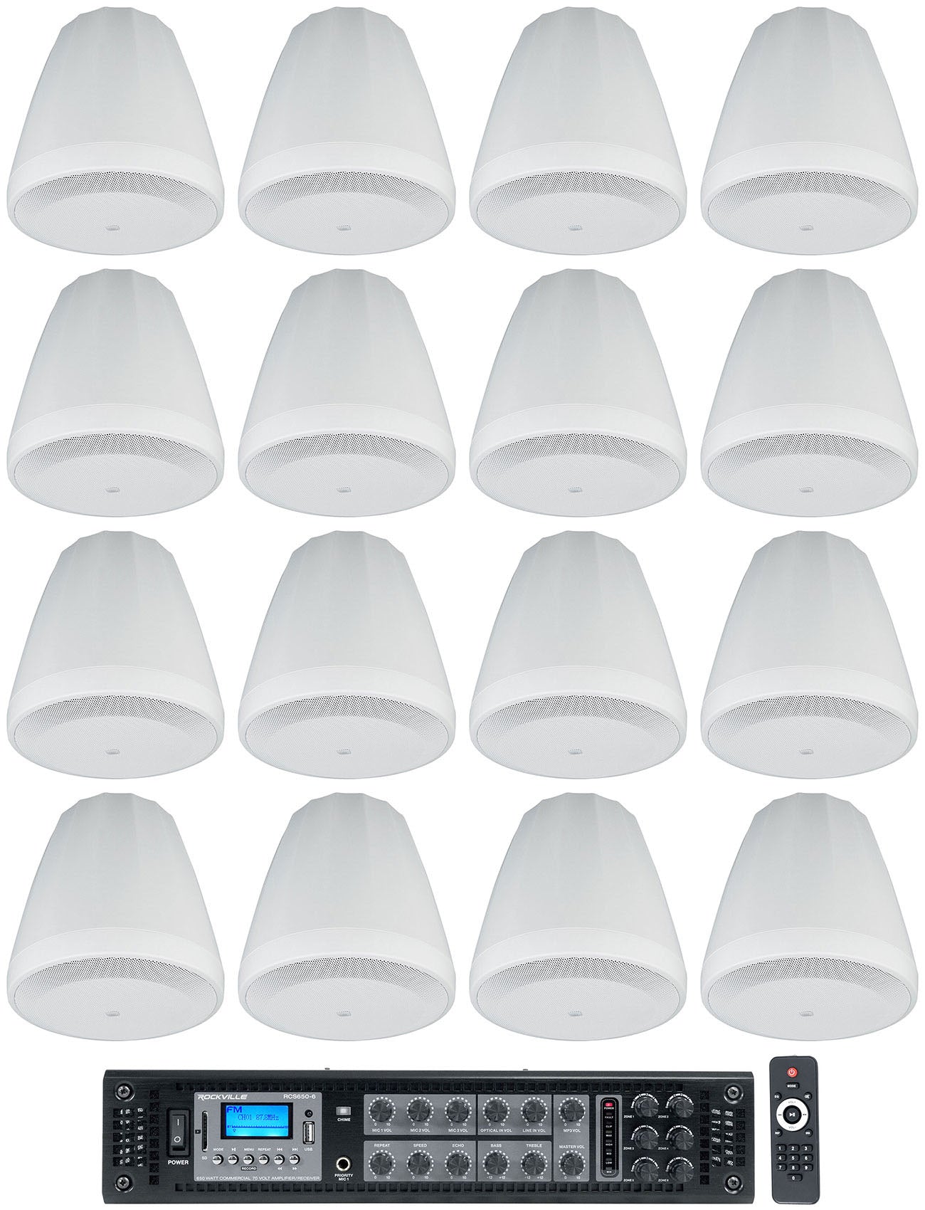 Control 64P/T White 16-Pack + RCS650-6 Bundle – Rockville