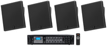 4) JBL SLP14/T-BK Sleek Low-Profile On Wall Mount 4" 70v Commercial Speakers+Amp