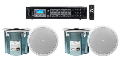 Control 18C/T White 4-Pack + RCS180-6 6-Zone 180W Amp Bundle