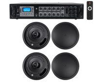 Control 18C/T Black 4-Pack + RCS180-6 6-Zone 180W Amp Bundle