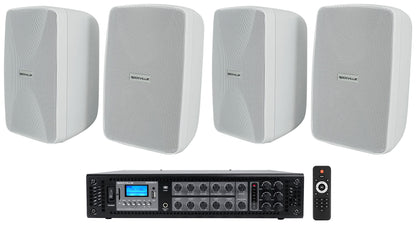 WET-40W White 4-Pack + RCS180-6 6-Zone 180W Amp Bundle