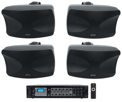 WET-44 PRO Black 4-Pack + RCS180-6 6-Zone 180W Amp Bundle