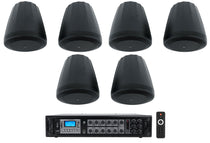 Control 64P/T Black 6-Pack + RCS180-6 6-Zone 180W Amp Bundle