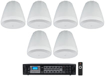 Control 64P/T White 6-Pack + RCS180-6 6-Zone 180W Amp Bundle