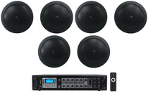 CONTROL 14C/T Black 6-Pack + RCS180-6 6-Zone 180W Amp Bundle