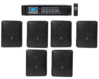Control 25-1 Black 6-Pack + RCS180-6 6-Zone 180W Amp Bundle