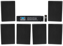 RockSlim 70B Black 6-Pair + RCS180-6 6-Zone 180W Amp Bundle
