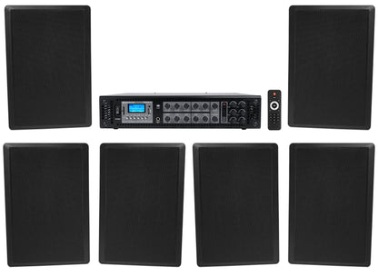 RockSlim 70B Black 6-Pair + RCS180-6 6-Zone 180W Amp Bundle