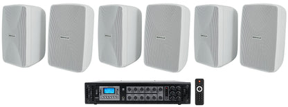 WET-40W White 6-Pack + RCS180-6 6-Zone 180W Amp Bundle