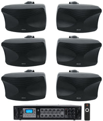 WET-44 PRO Black 6-Pack + RCS180-6 6-Zone 180W Amp Bundle