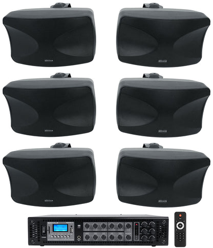 WET-44 PRO Black 6-Pack + RCS180-6 6-Zone 180W Amp Bundle