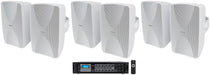 WET-6525W White 6-Pack + RCS180-6 6-Zone 180W Amp Bundle