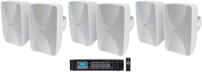 WET-6525W White 6-Pack + RCS180-6 6-Zone 180W Amp Bundle