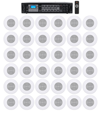 CSS8008 White 36-Pack + RCS180-6 6-Zone 180W Amp Bundle