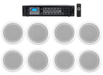 CC65T White 8-Pack + RCS180-6 6-Zone 180W Amp Bundle