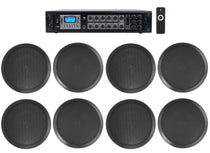 CC80T Black 8-Pack + RCS180-6 6-Zone 180W Amp Bundle