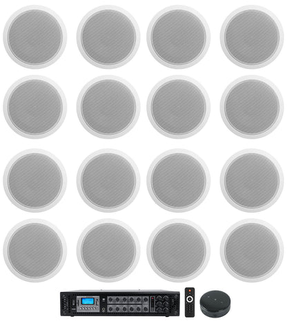 RCS180-6 6-Zone Amplifier + CCL6T White 16-Pack + WiiM Mini Bundle