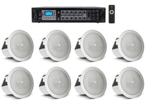 JBL Control 12C/T Ceiling Speakers 8-Pack + RCS180-6 Amplifier Bundle