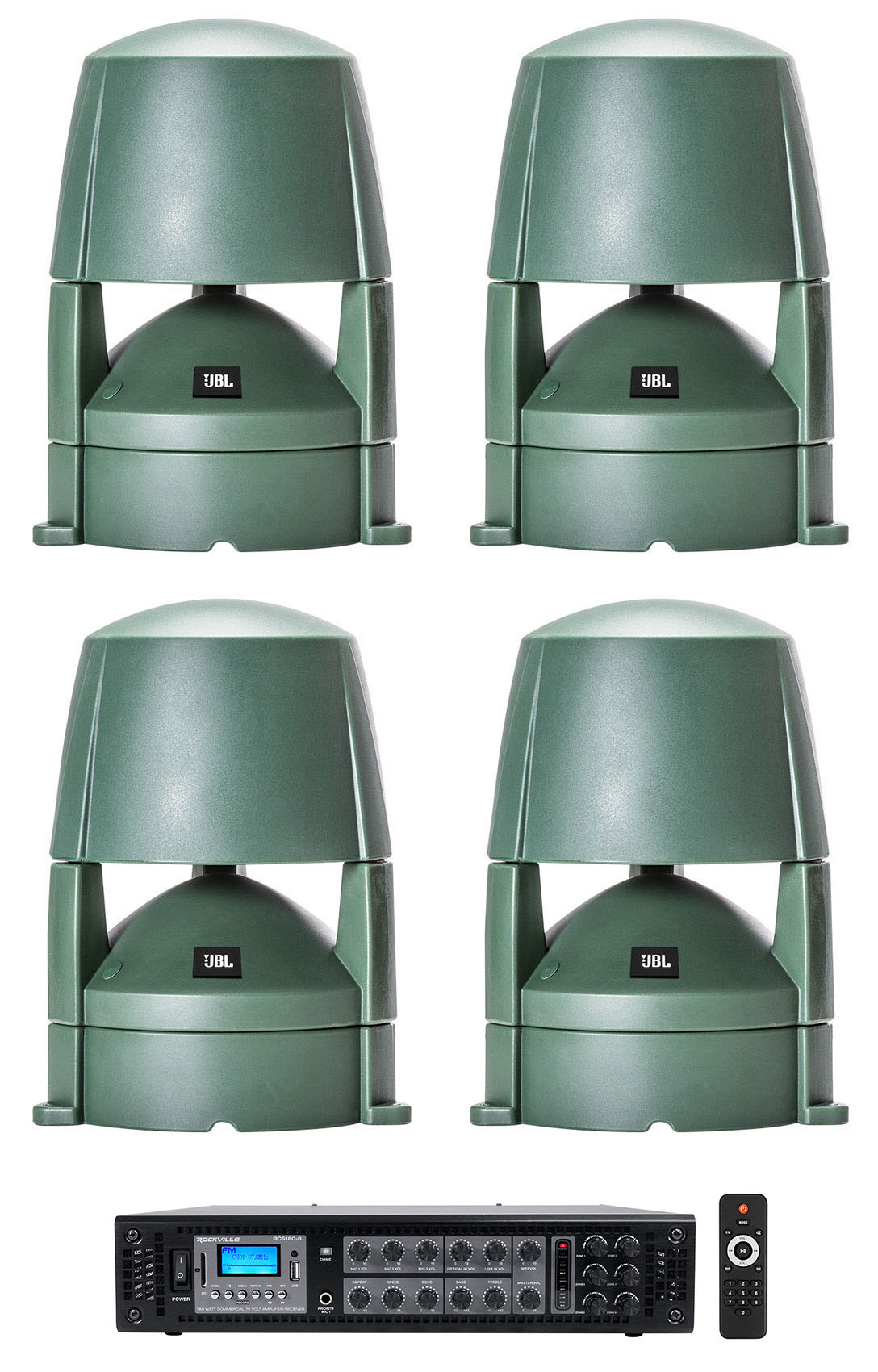 Control 85M Green 4-Pack + RCS180-6 6-Zone 180W Amp Bundle