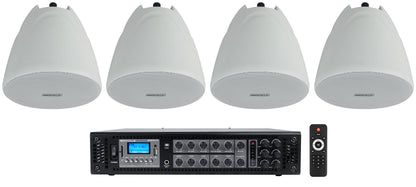 PEN-40T White 4-Pack + RCS180-6 6-Zone 180W Amp Bundle