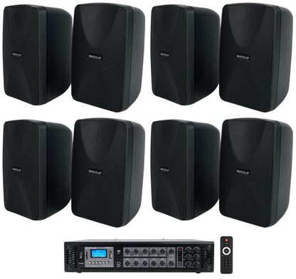 WET-40B Black 8-Pack + RCS180-6 6-Zone 180W Amp Bundle
