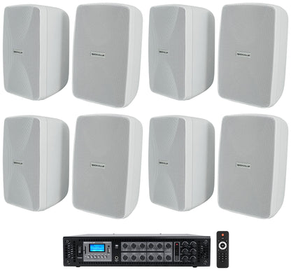 WET-40W White 8-Pack + RCS180-6 6-Zone 180W Amp Bundle