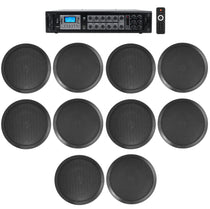 CC80T Black 10-Pack + RCS180-6 6-Zone 180W Amp Bundle