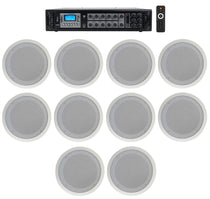 CC80T White 10-Pack + RCS180-6 6-Zone 180W Amp Bundle